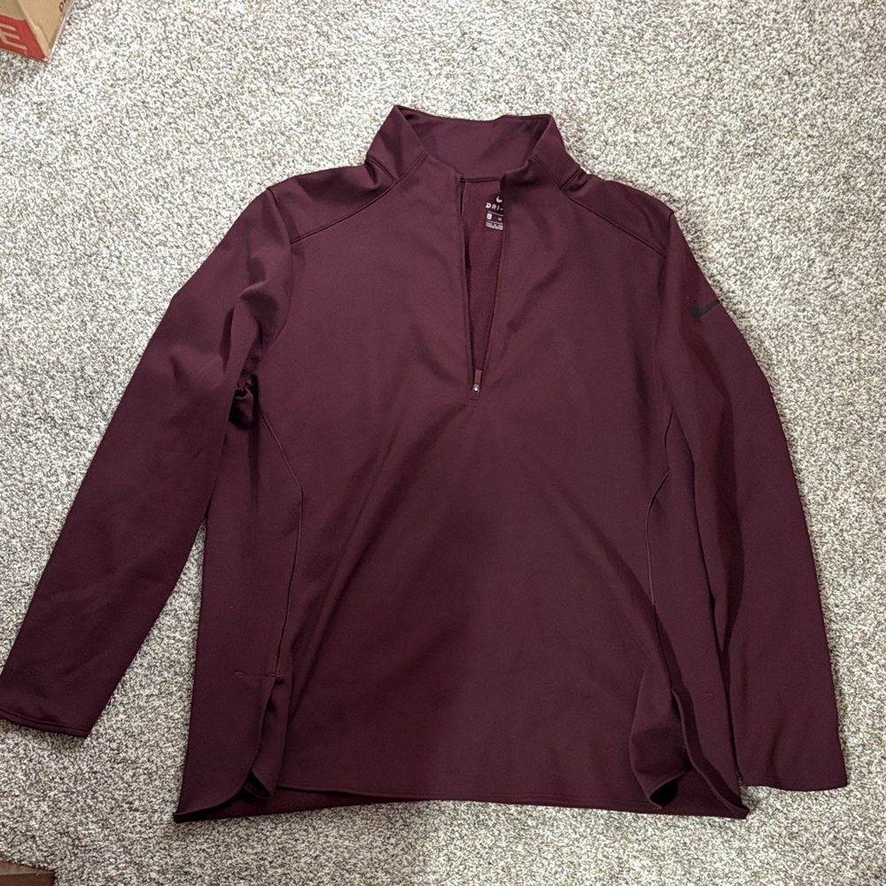 Nike Dri-FIT Burgundy Quarter-Zip Pullover